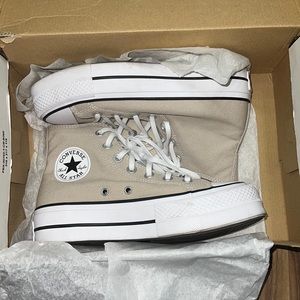 Converse High top platforms tan/light brown